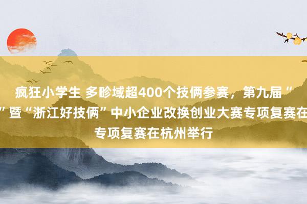 疯狂小学生 多畛域超400个技俩参赛，第九届“创客中国”暨“浙江好技俩”中小企业改换创业大赛专项复赛在杭州举行