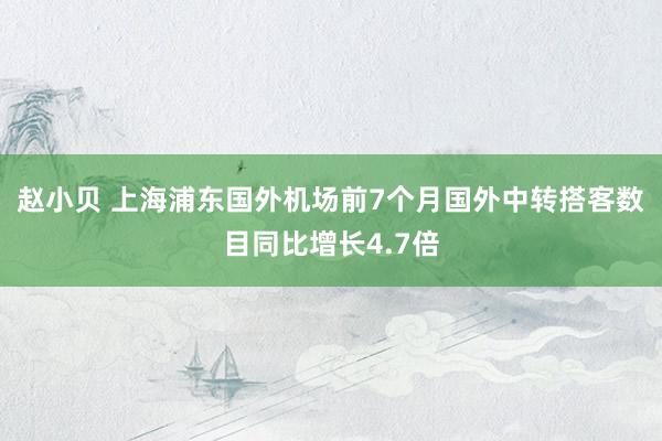 赵小贝 上海浦东国外机场前7个月国外中转搭客数目同比增长4.7倍