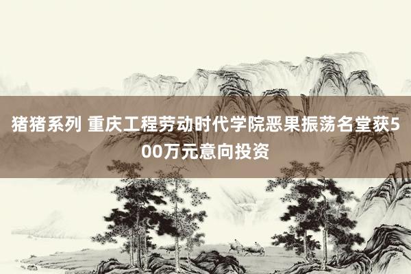 猪猪系列 重庆工程劳动时代学院恶果振荡名堂获500万元意向投资