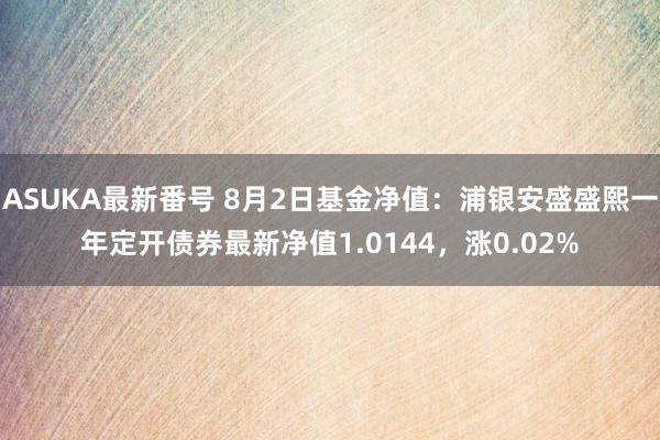 ASUKA最新番号 8月2日基金净值：浦银安盛盛熙一年定开债券最新净值1.0144，涨0.02%