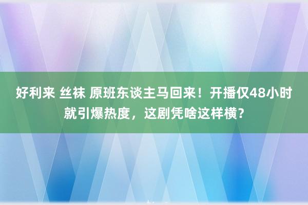 好利来 丝袜 原班东谈主马回来！开播仅48小时就引爆热度，这剧凭啥这样横？