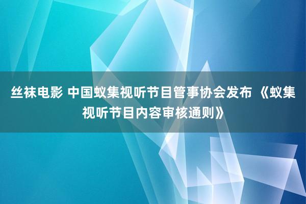 丝袜电影 中国蚁集视听节目管事协会发布 《蚁集视听节目内容审核通则》