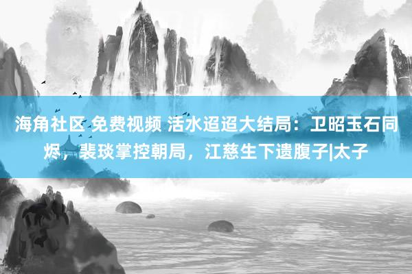 海角社区 免费视频 活水迢迢大结局：卫昭玉石同烬，裴琰掌控朝局，江慈生下遗腹子|太子